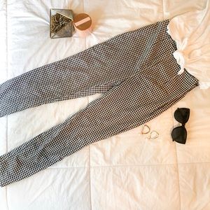 Gingham Print Skinny Jeggings
